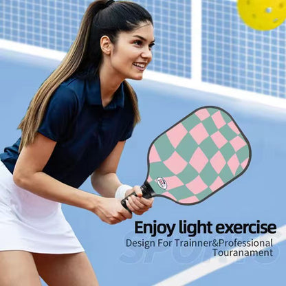 1 set Pink Bubble Gum Fiberglass Pickleball Paddle Premium Graphite Rackets Honeycomb Composite Core with Cushion Comfort Grip & 4 Balls & Portable Racquet Bag chinese manufacturer original factory OEM ODM｜Srebon Sports