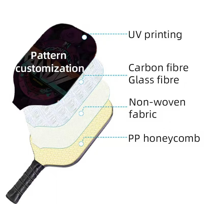 1 set Pink Bubble Gum Fiberglass Pickleball Paddle Premium Graphite Rackets Honeycomb Composite Core with Cushion Comfort Grip & 4 Balls & Portable Racquet Bag chinese manufacturer original factory OEM ODM｜Srebon Sports