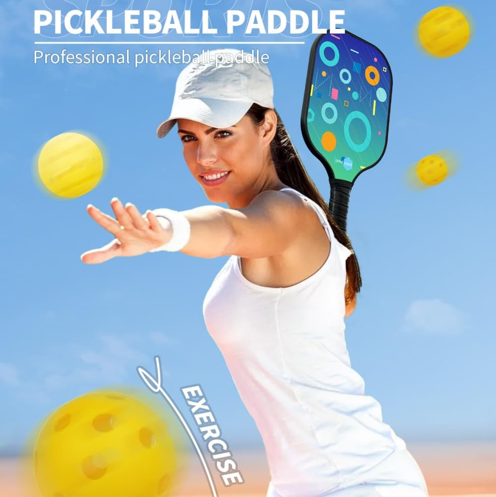 Colorful Donuts Fiberglass Pickleball Paddle Set with High-Quality Carrying Bag｜SR7007｜Srebon Sports