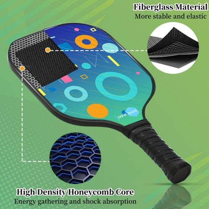 Colorful Donuts Fiberglass Pickleball Paddle Set with High-Quality Carrying Bag｜SR7007｜Srebon Sports