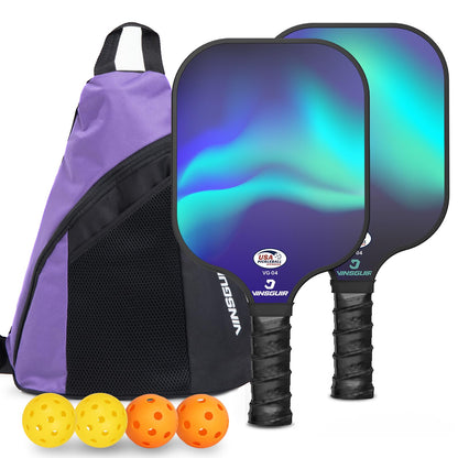 Aurora Flame Fiberglass Pickleball Paddle Set with High-Quality Carrying Bag｜SR7005｜Srebon Sports
