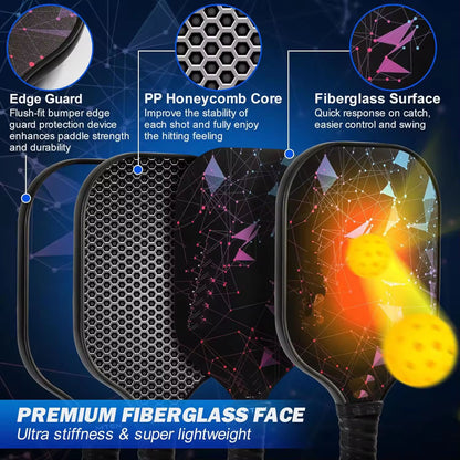 Diamond Constellation Fiberglass Pickleball Paddle Set with High-Quality Carrying Bag｜SR7006｜Srebon Sports