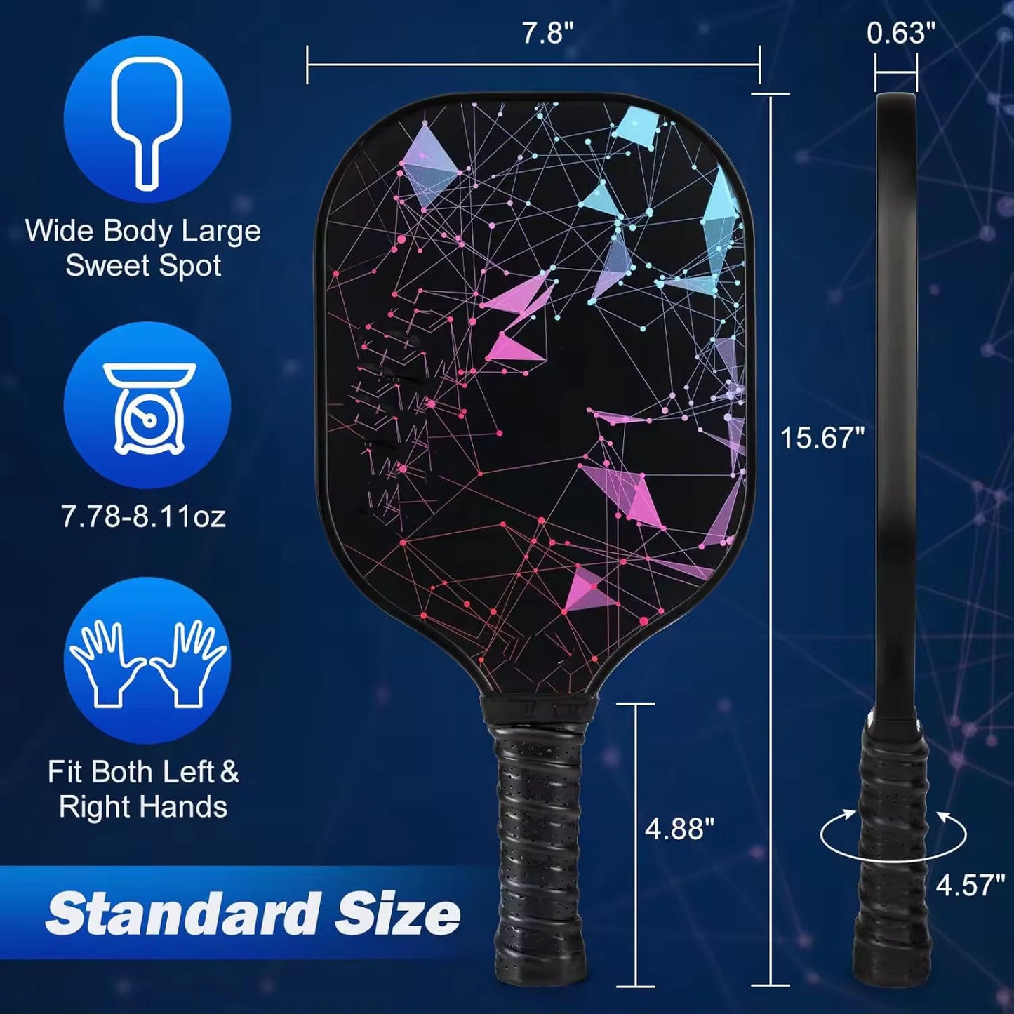 Diamond Constellation Fiberglass Pickleball Paddle Set with High-Quality Carrying Bag｜SR7006｜Srebon Sports