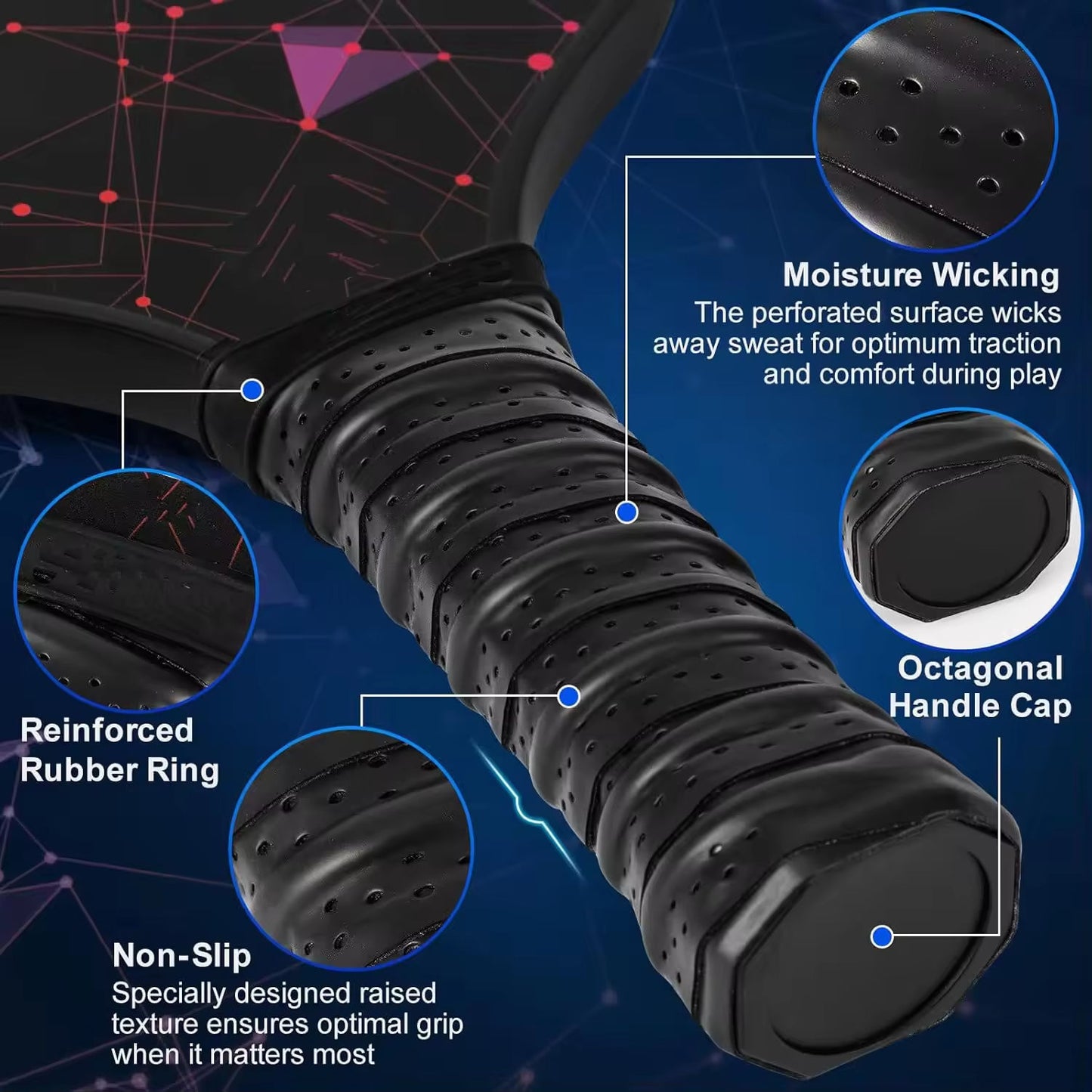 Diamond Constellation Fiberglass Pickleball Paddle Set with High-Quality Carrying Bag｜SR7006｜Srebon Sports