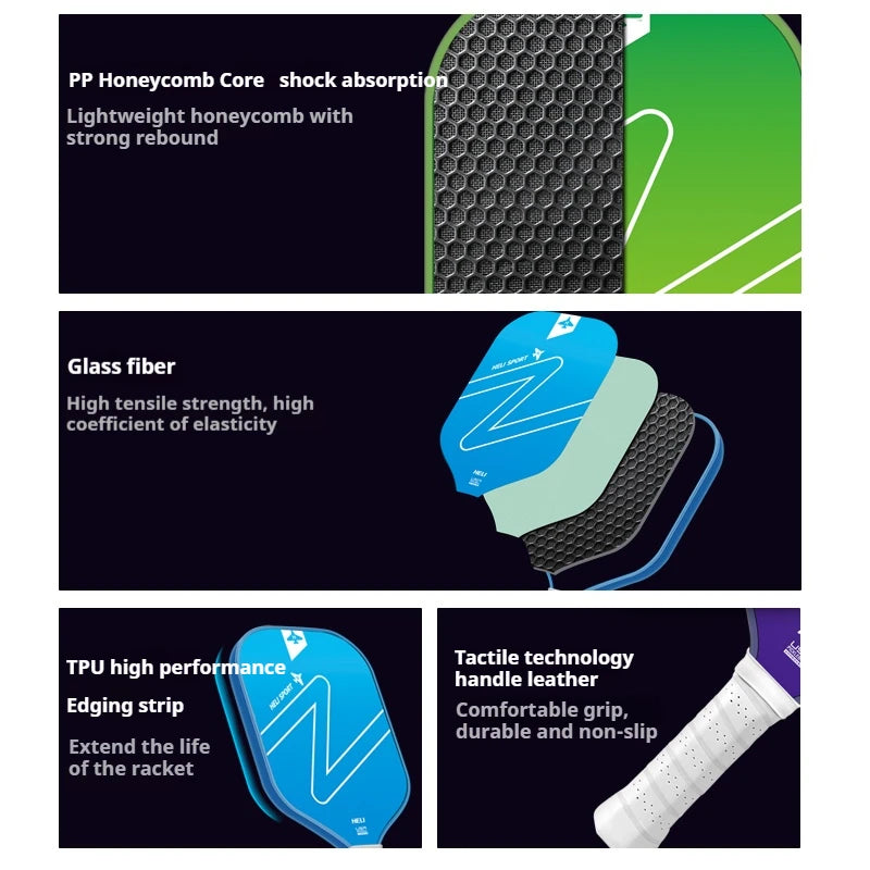 Gradient Letter Fiberglass Pickleball Paddle Set with High-Quality Carrying Bag｜SR7004｜Srebon Sports