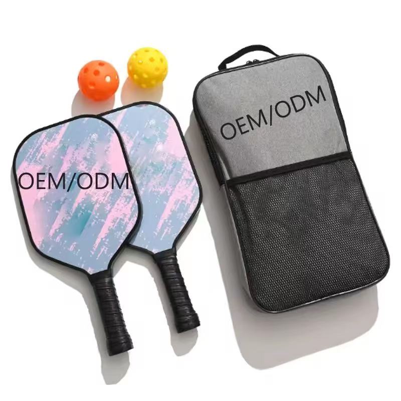 1 set Pink Bubble Gum Fiberglass Pickleball Paddle Premium Graphite Rackets Honeycomb Composite Core with Cushion Comfort Grip & 4 Balls & Portable Racquet Bag chinese manufacturer original factory OEM ODM｜Srebon Sports